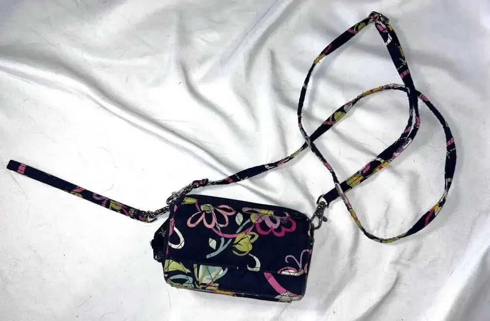 Vera Bradley Ribbons Crossbody Wallet Clutch Purse Discontinued Pattern